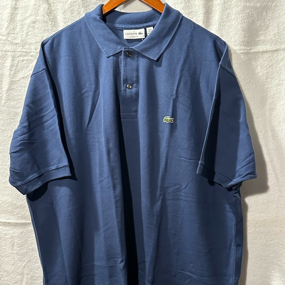 Lacoste Men’s Classic Fit Polo Shirt-100% Cotton NWT-Color Blue -Sz-Fr 9…